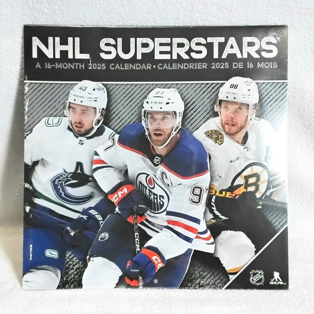 3/$25 2025 12" 16 Month NHL Superstars Calendar BNIP!!
